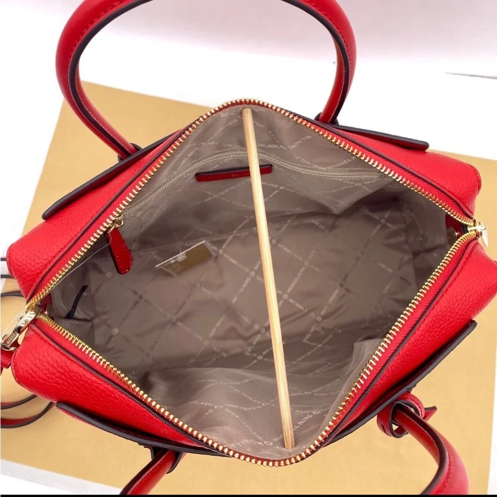 Michael Kors Mercer Satchel Crossbody Bright Red